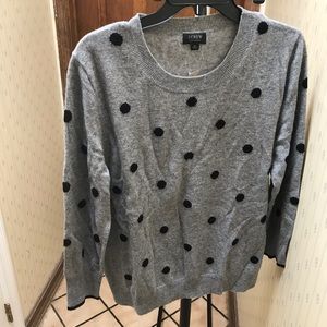 J Crew cashmere polka dot sweater NWT Extra Large